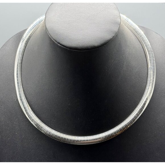 JTV Sterling Silver 925 8mm Omega Link Chain Necklace 20" Italy - Picture 1 of 13